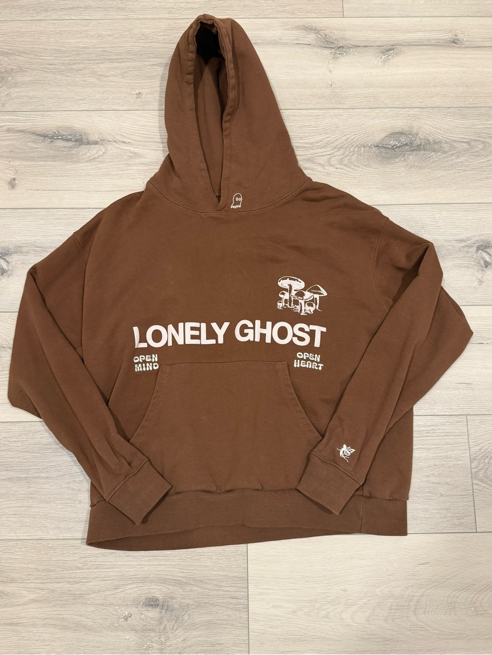 Lonely Ghost Brown Hoodie Jogger Set Size Small Open Mind Open Heart Sweatsuit - Picture 4 of 8